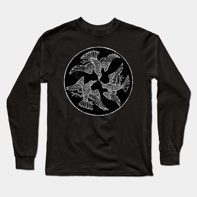 Twa Corbies (Three Ravens) Long Sleeve T-Shirt by Hiraeth Tees